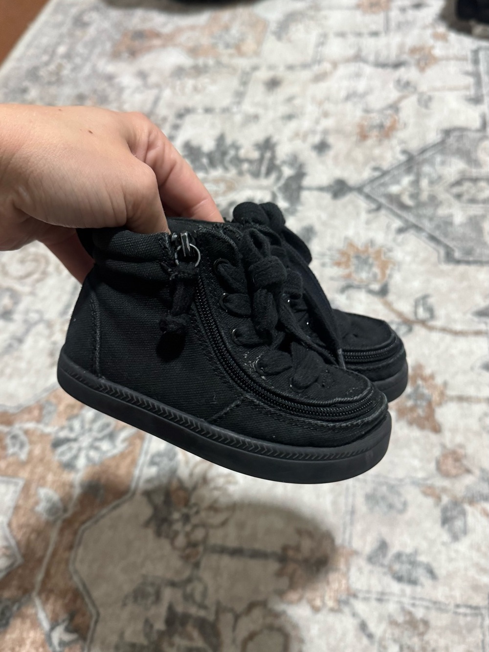 Billy Goat Black High Top Zip Toddler Sneakers Size 7